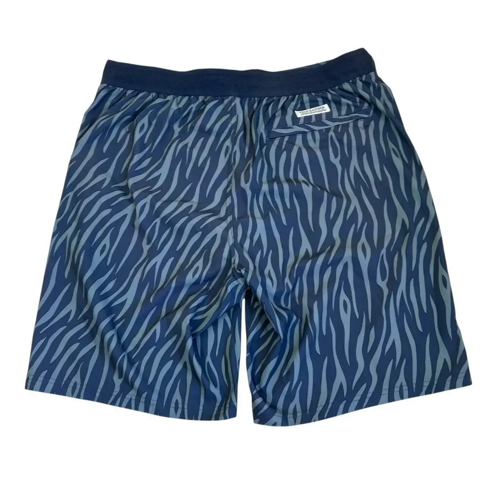 Fair Harbor Mens Sz XL Swim Trunks Built-in Shorts The Ozone Dark Denim Tiger